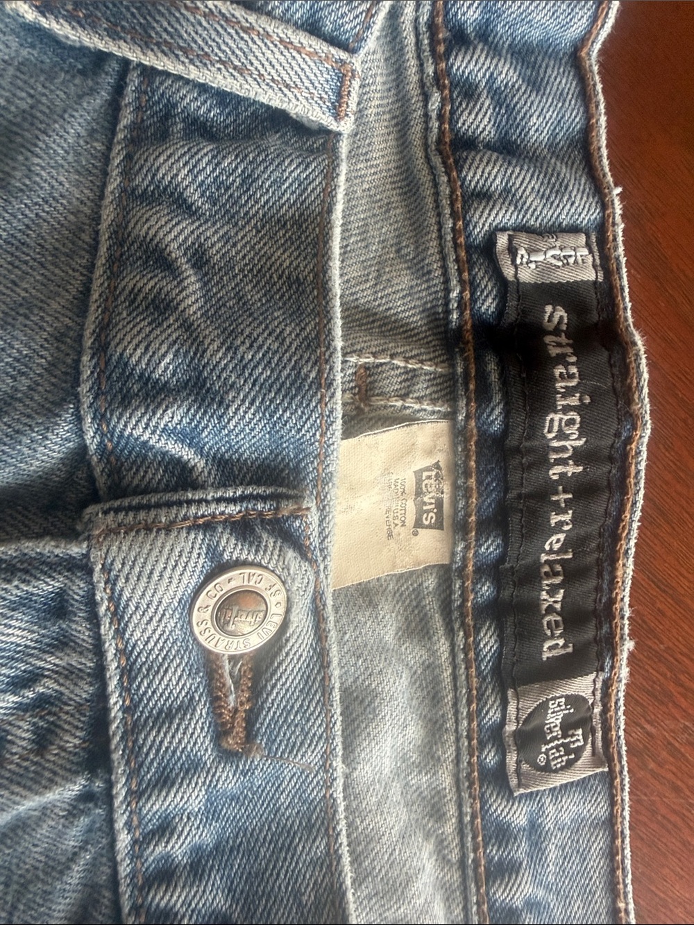 Vintage Silver Tab Levi's Men's Light Wash Slim Straight Jeans 38x32 80s 90s